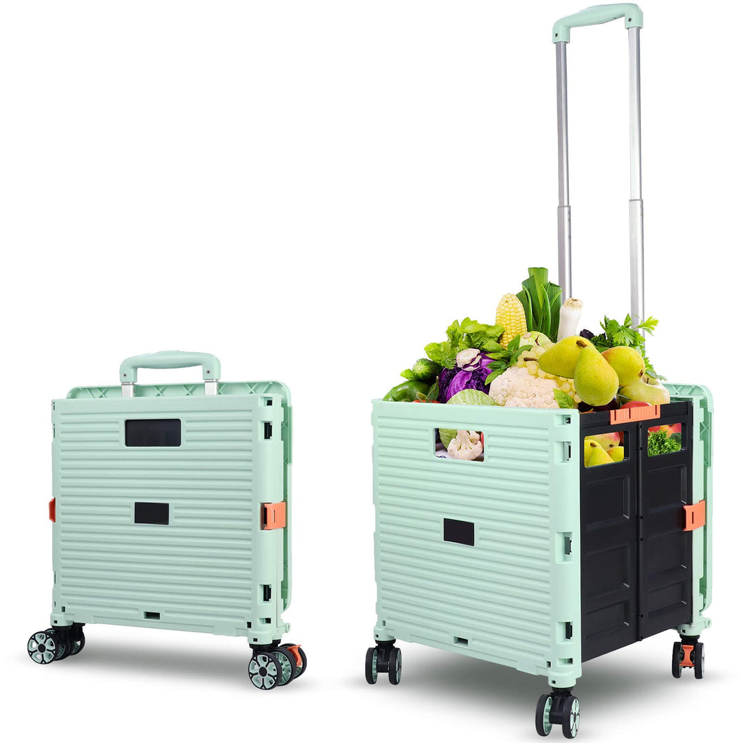 Faltbarer Einkaufswagen, 54L/45kg Hohe Kapazität Multifunktionaler Tragbarer Gebrauchswagen mit Tele