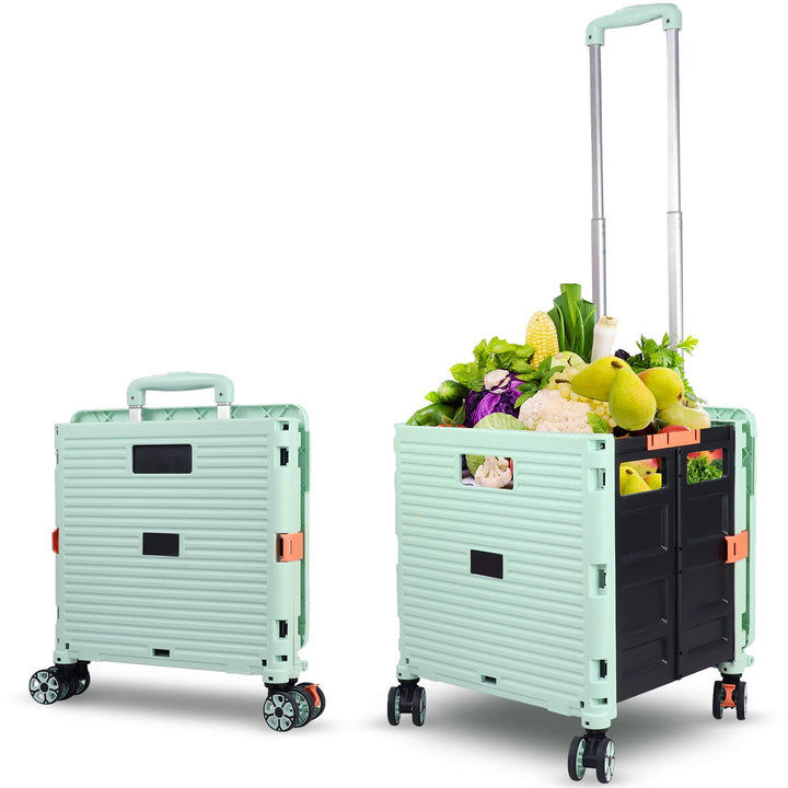 Faltbarer Einkaufswagen, 54L/45kg Hohe Kapazität Multifunktionaler Tragbarer Gebrauchswagen mit Tele