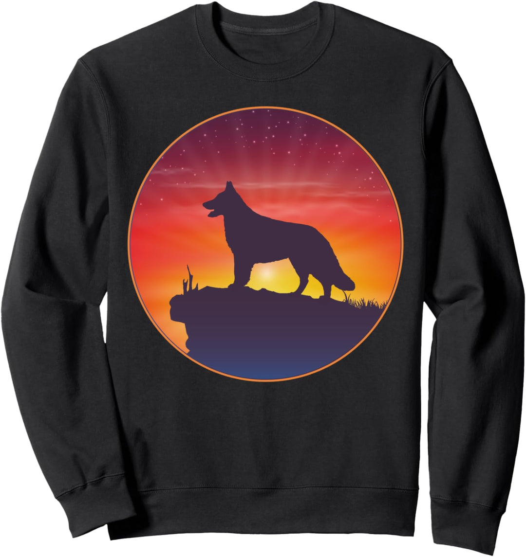 Weisser Schäferhund Berger Blanc Suisse Sunset Sweatshirt