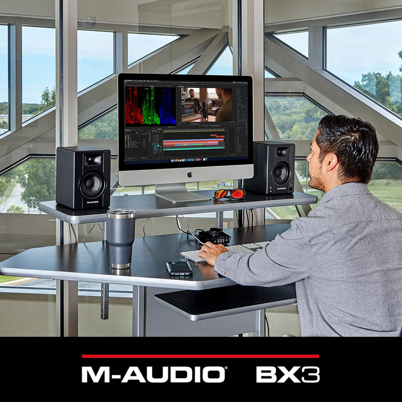 M-Audio BX3 3,5" Studio-Monitore High-Definition Monitor Lautsprecher Boxen für Recording und Multim