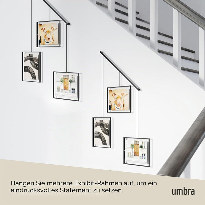 Umbra Exhibit Foto Collage Bilderrahmen - Flexibles Bilderrahmen-Set zur Horizontalen und Diagonalen