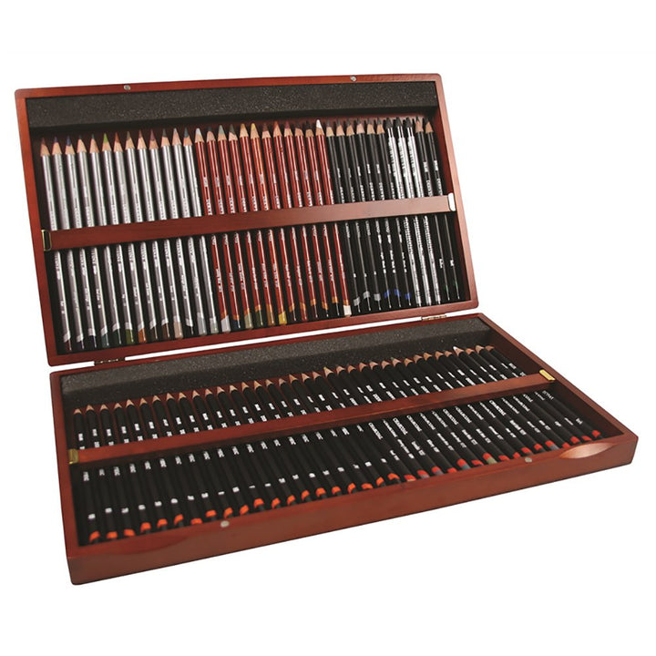 Derwent Sketching Collection, Kollektion von Bleistiften und Skizzierstiften in einer Geschenk-Box a