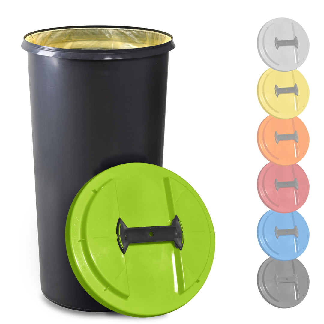 KUEFA BSC 60L Mülleimer, Müllsackständer, Gelber Sack Ständer inkl. Klemm-Ring für Müllbeutel, extra