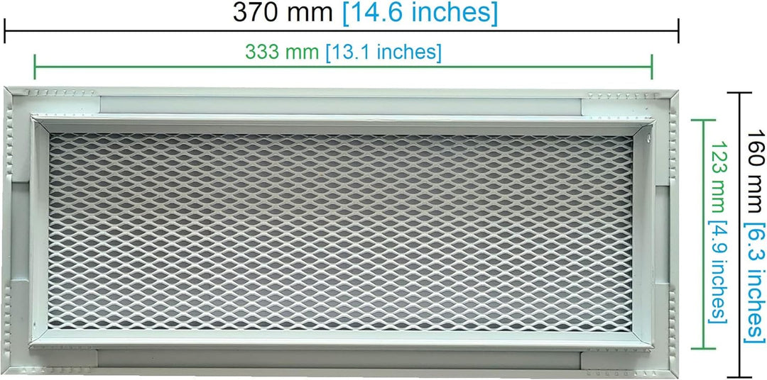Aluminium-Lüftungsgitter Mit Metallnetz in Weisser Farbe Pulverbeschichtung RAL9016, Kamin Metall-Lü
