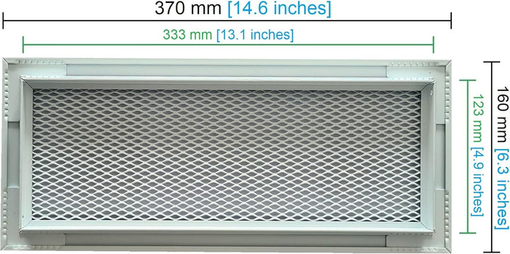 Aluminium-Lüftungsgitter Mit Metallnetz in Weisser Farbe Pulverbeschichtung RAL9016, Kamin Metall-Lü