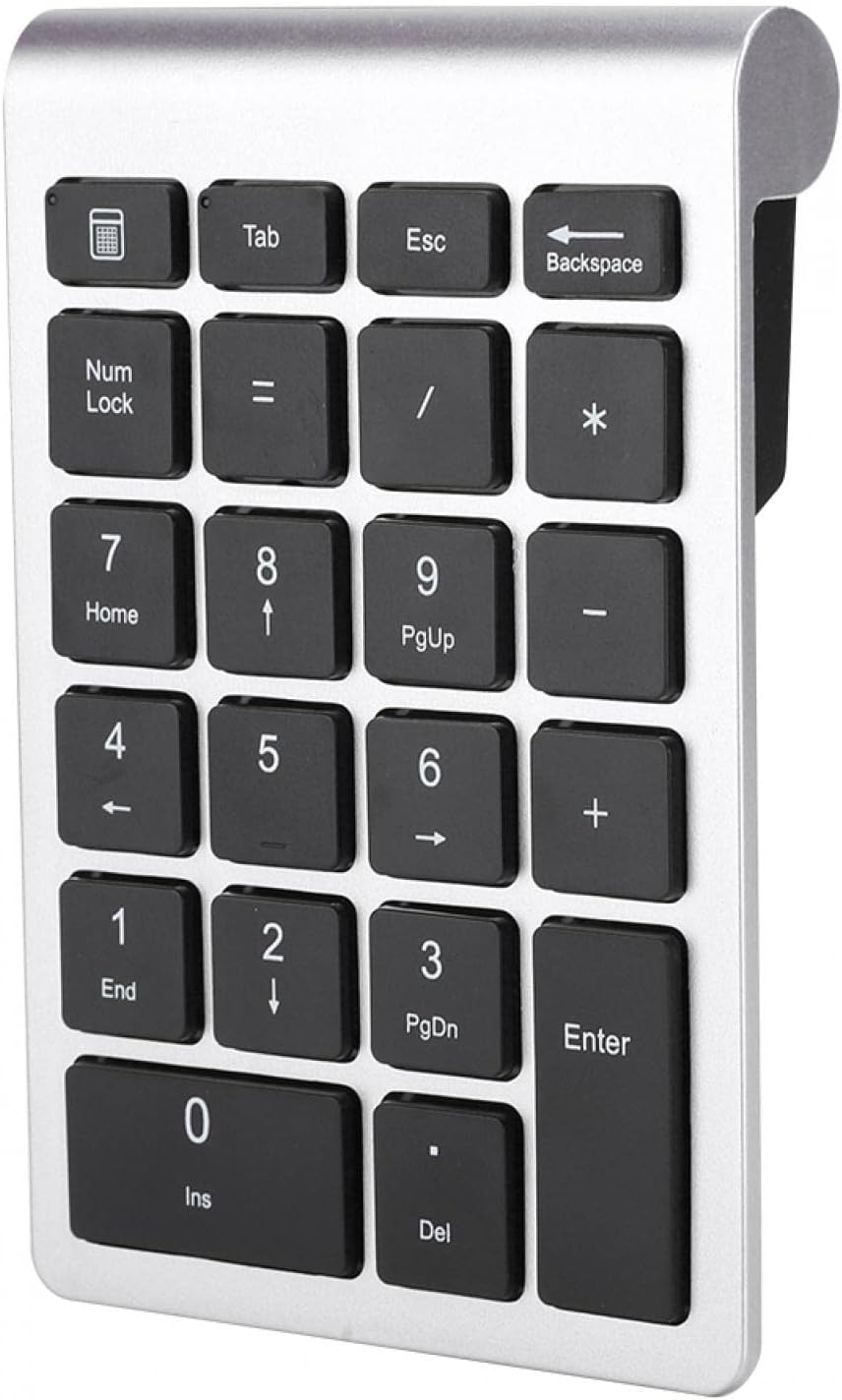 Bewinner RF304 Ziffernblock mit 22 Tasten, Kabellose USB-Plug-and-Play-Minitastatur mit Empfänger, E