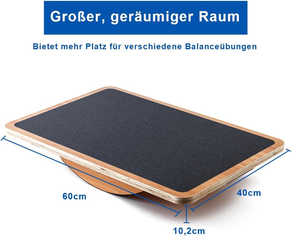 StrongTek Professional Wooden Balance Board, Rocker Board, Wood Standing Desk Accessory, Balancing B