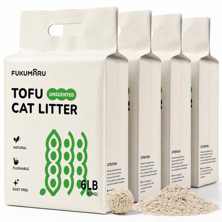 FUKUMARU Tofu Katzenstreu 10,8 kg, parfümfrei, sofort klumpend, geruchsneutral, staubfrei, natürlich