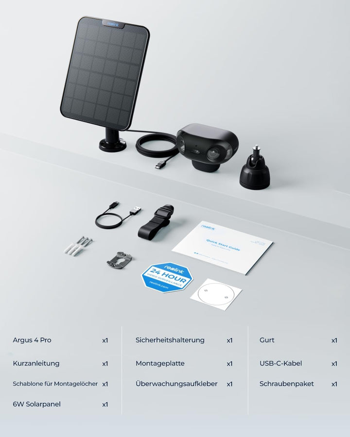 Reolink 4K Solar Überwachungskamera Aussen Akku, ColorX-Nachtsicht, 180°-Weitwinkel, 8MP Drahtlose W