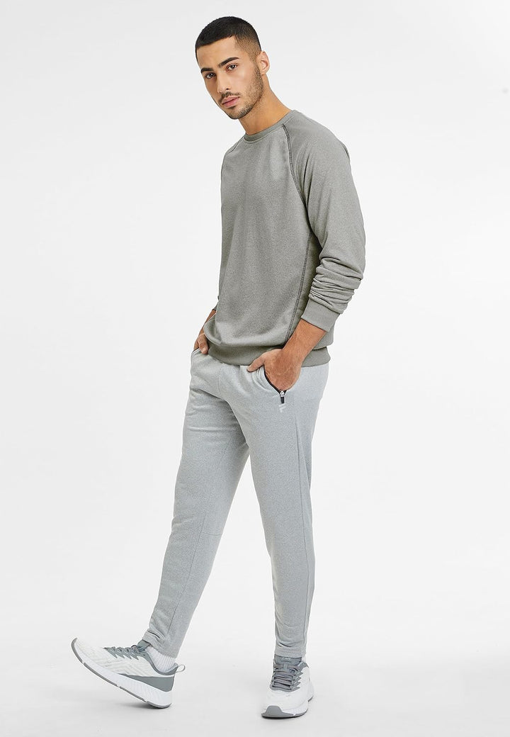 FILA Herren Landin Raglan Crew Langarm Shirt XXL Light Grey Melange, XXL Light Grey Melange