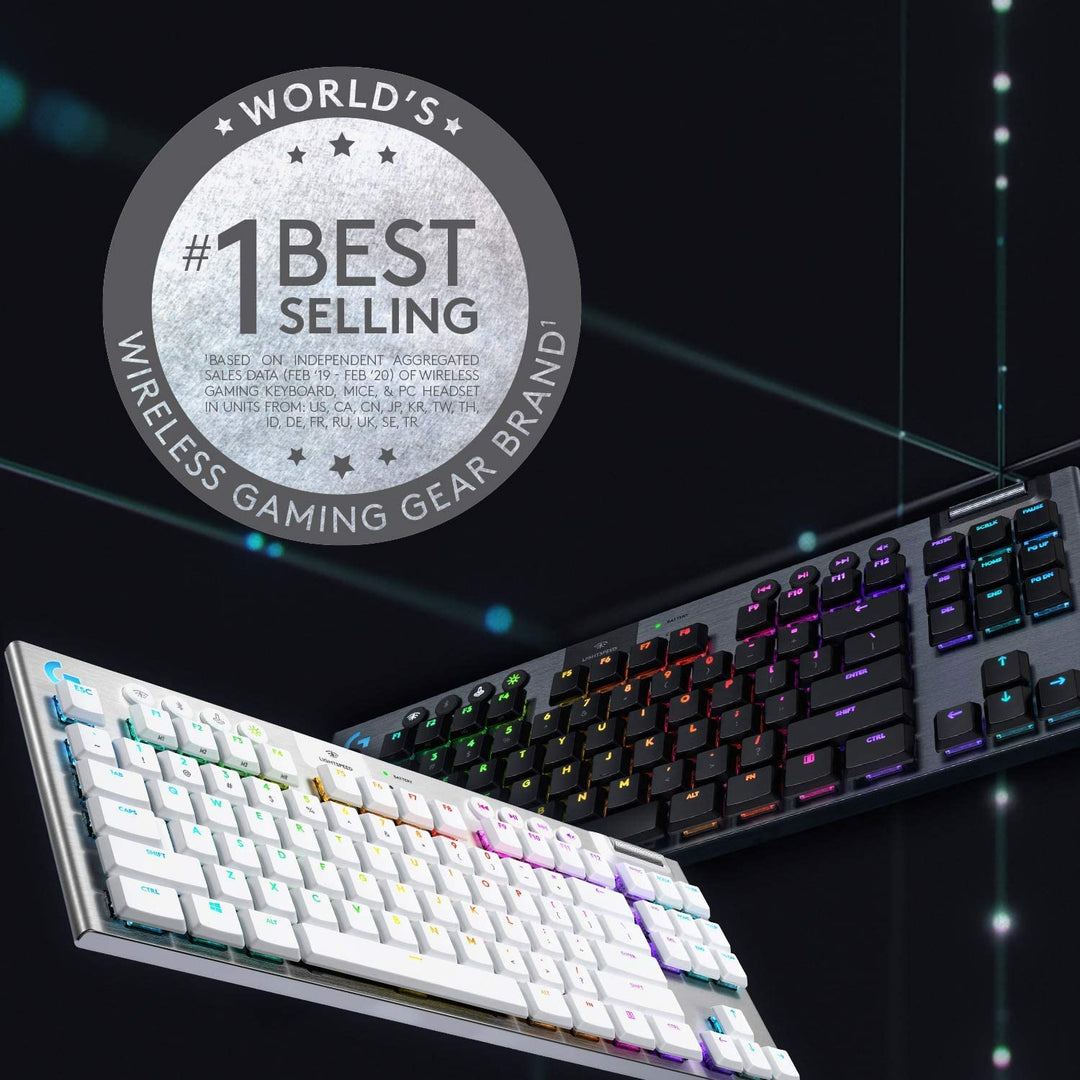 Logitech G 915 Lightspeed TKL Tenkeyless-Tastatur, kabellos, mechanisches Gaming-Profil, GL-Tactile