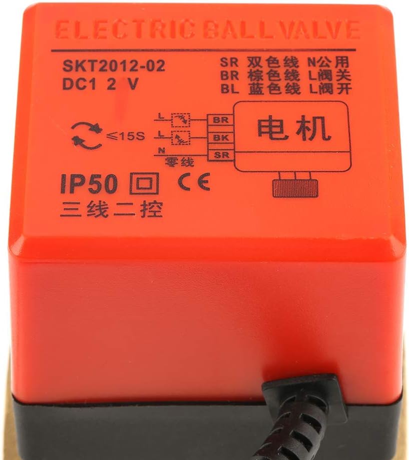 DN40 Kugelhahn mit motorisiertem Kabel DC 12 V G1-1/2 Zoll Motorisiertes Drehventil aus Messing 2-We