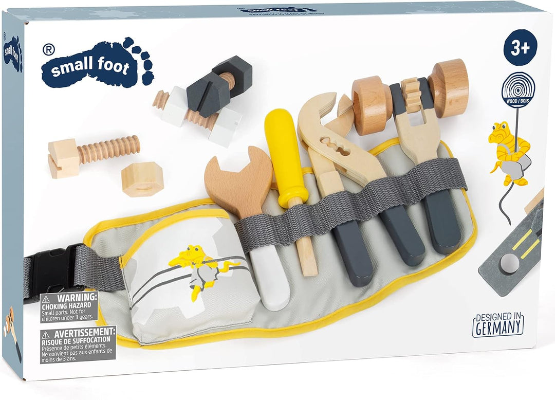 Small Foot Werkzeuggürtel Miniwob, verstellbar und mit Werkzeugen aus Holz, für Kinder ab 3 Jahren,