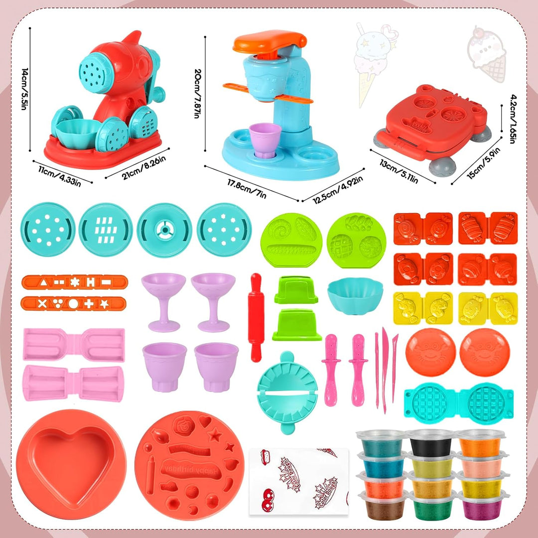 Diealles Shine Knete Set Knetwerkzeug für Kinder, Knete Dough Set, Knete Zubehör Kitchen Creations,