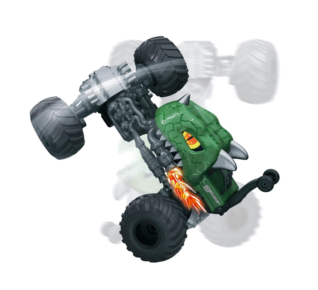 Lexibook, Crosslander Dino, Ferngesteuertes Dinosaurier-Auto, bis zu 10km/h, verrückte Stunts, Aufbä