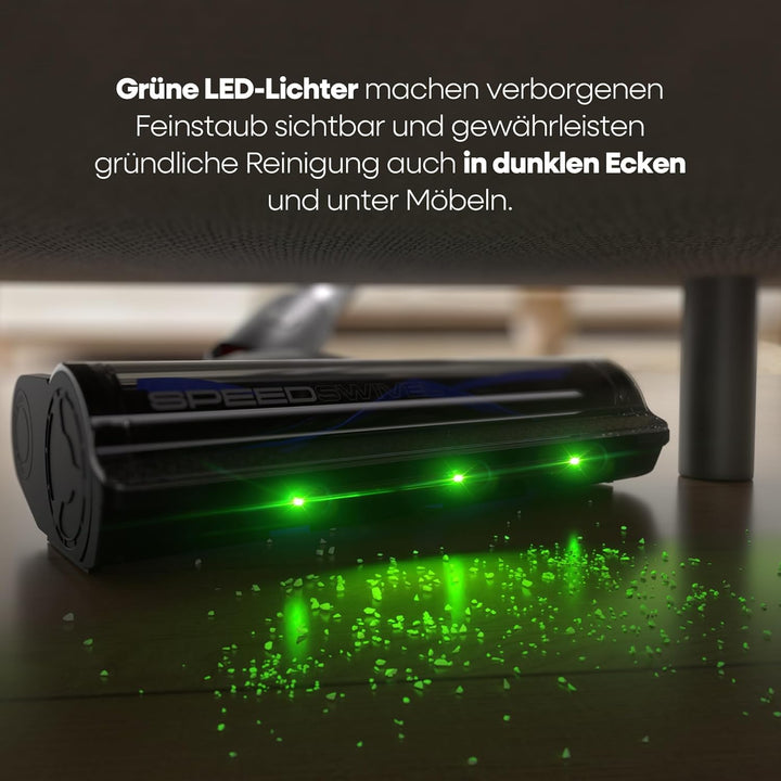 AlloyMove Akku Staubsauger 48000Pa/550W/65Min, 1.5L Staubsauger Kabellos mit Anti-Tangle-Bürste und