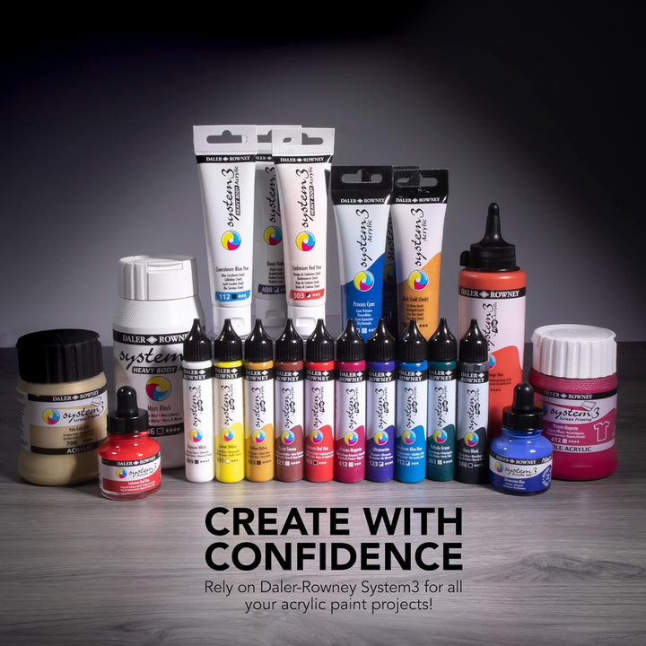 Daler Rowney System3 Acryl-Flüssigkeitsset, 8 x 29,5 ml, bunt