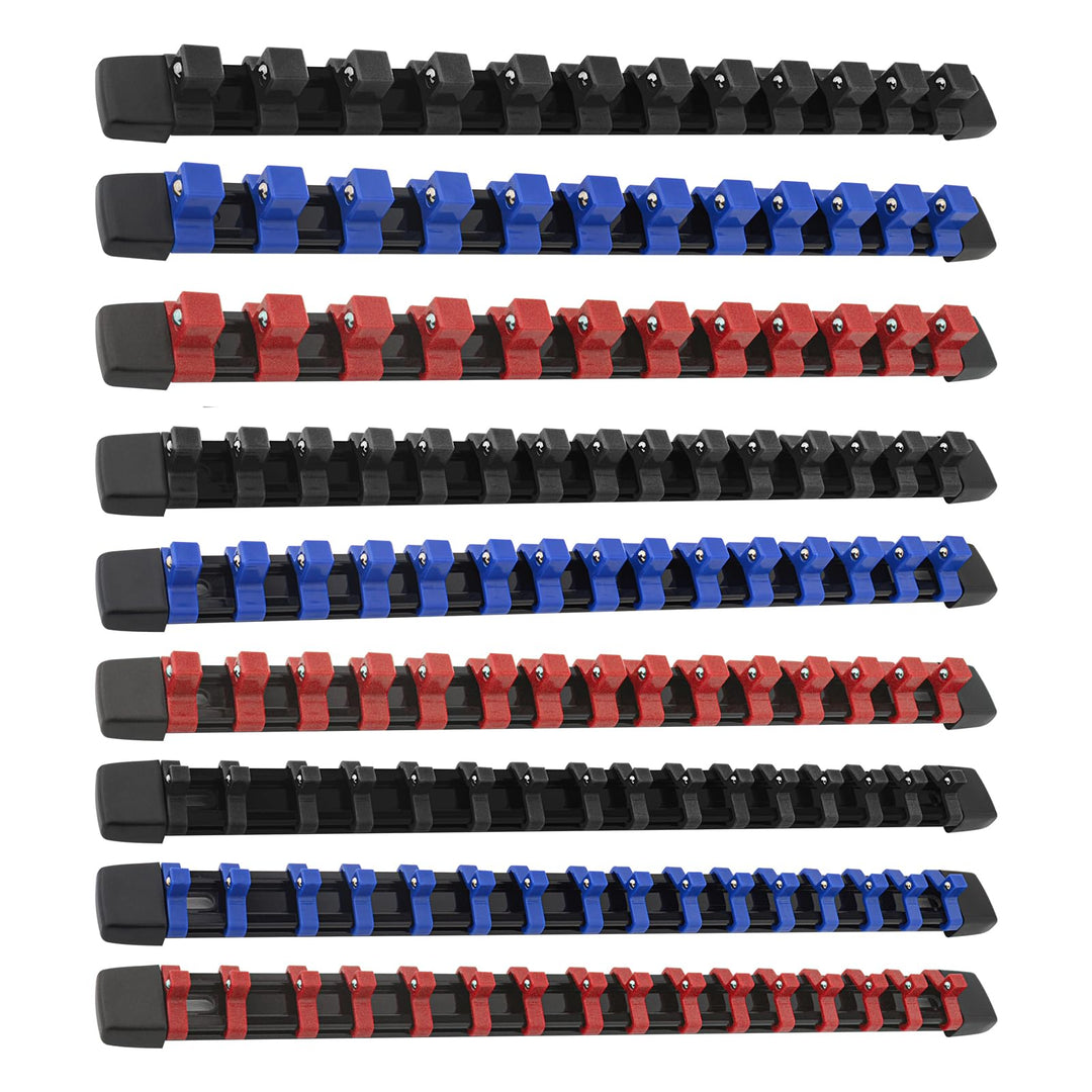 Gunpla 9 Stück Stecknüsse Halten Set Aufsteckschienen-Set für Steckschlüssel-Einsätze | Mit 129 Clip