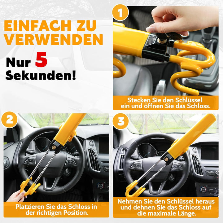 Tevlaphee Lenkradkralle, Lenkradschloss für Auto, Diebstahlsicherung auto, Strapazierfähig, Universe
