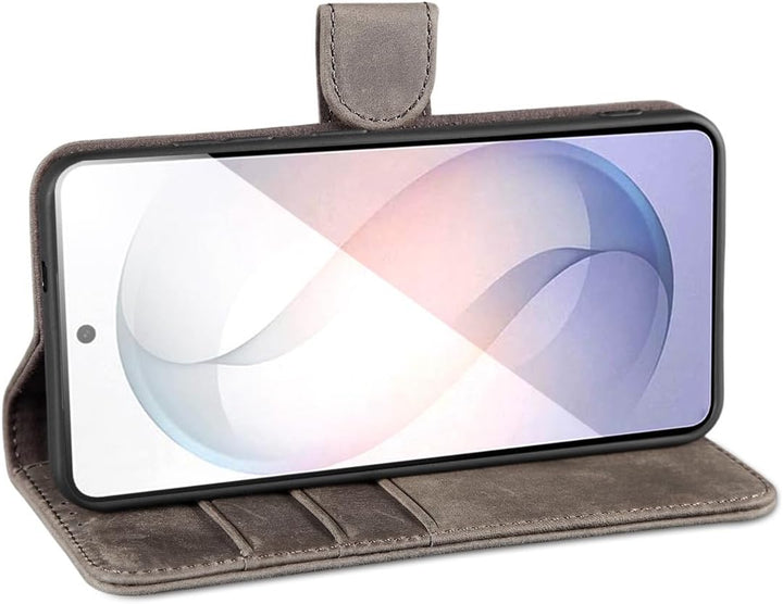 LENSUN Handyhülle für Samsung Galaxy S26 Echtleder, Hülle [Kartenfach][Standfunktion][RFID Schutz] F