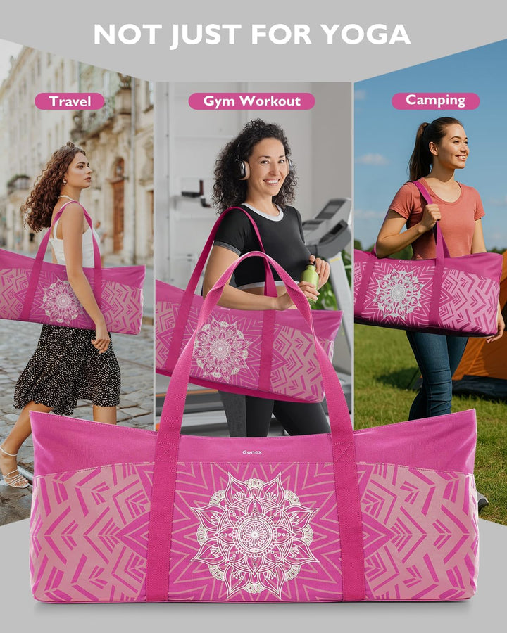 Gonex Yogatasche, Extra Grosse Canvas Sporttasche mit Wasserdichtem Fach & Metallreissverschluss, Fü
