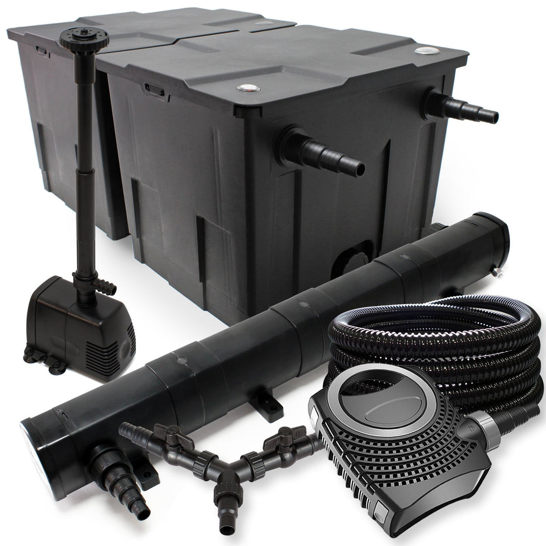 SunSun Komplettset: CBF-350B Teichfilter bis 60000 L Teichfilteranlage, NEO10000 Teichpumpe 10000l/h