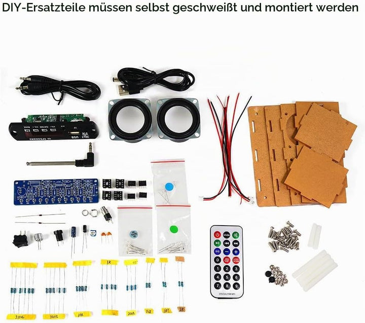 Heemol Elektronik Löt Bausatz Radio Mini Verstärker,87.5-108MHZ DIY Kit Verstärker Bluetooth Lautspr