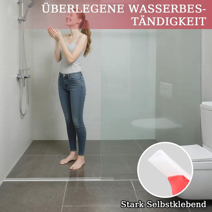 100cm Schwallschutzleiste Dusche Selbstklebend Transparent - Silikon Wasserstopper Dusche Boden, Nas