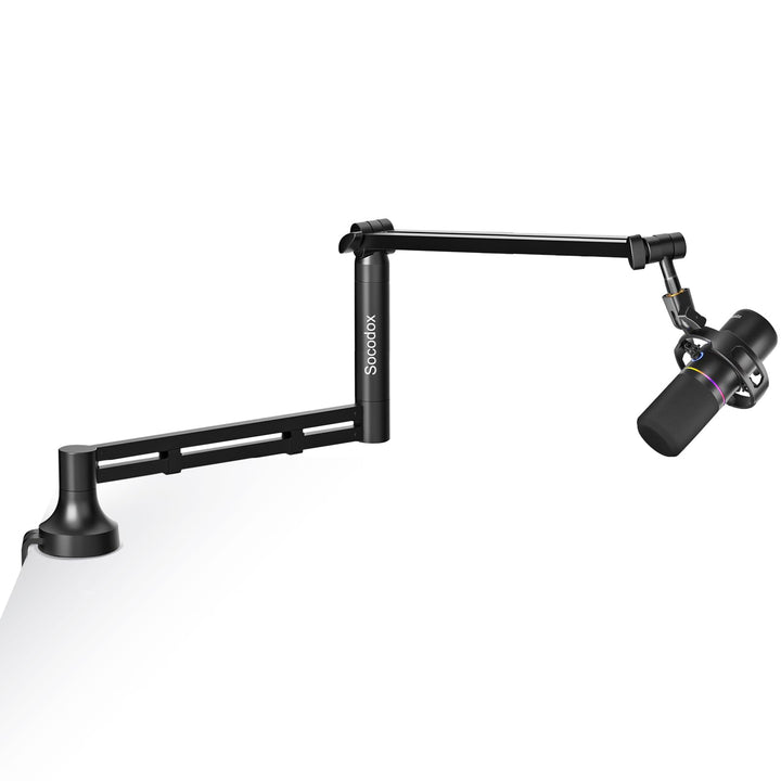 Low Profile Mikrofonarm, Verbesserter Mikrofonständer mit 7 cm Tischklemme, 3/8"- & 5/8"-Adapter, Mi