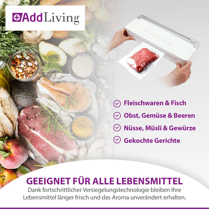 Vakuumierer | Vakuumiergerät für Lebensmittel | Inkl. 5 Vakuumbeutel (20 x 30 cm) | Vacuum Sealer Ma
