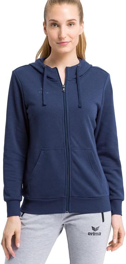 Erima Damen Basic Kapuzensweat Jacke 34 New Navy, 34 New Navy