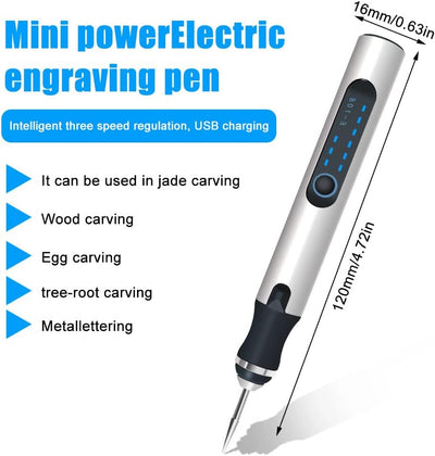 Gravierwerkzeugsatz, USB Mini Gravierstift Mit Gravurzubehör, Kabelloses Graviergerät Für Metall Gla