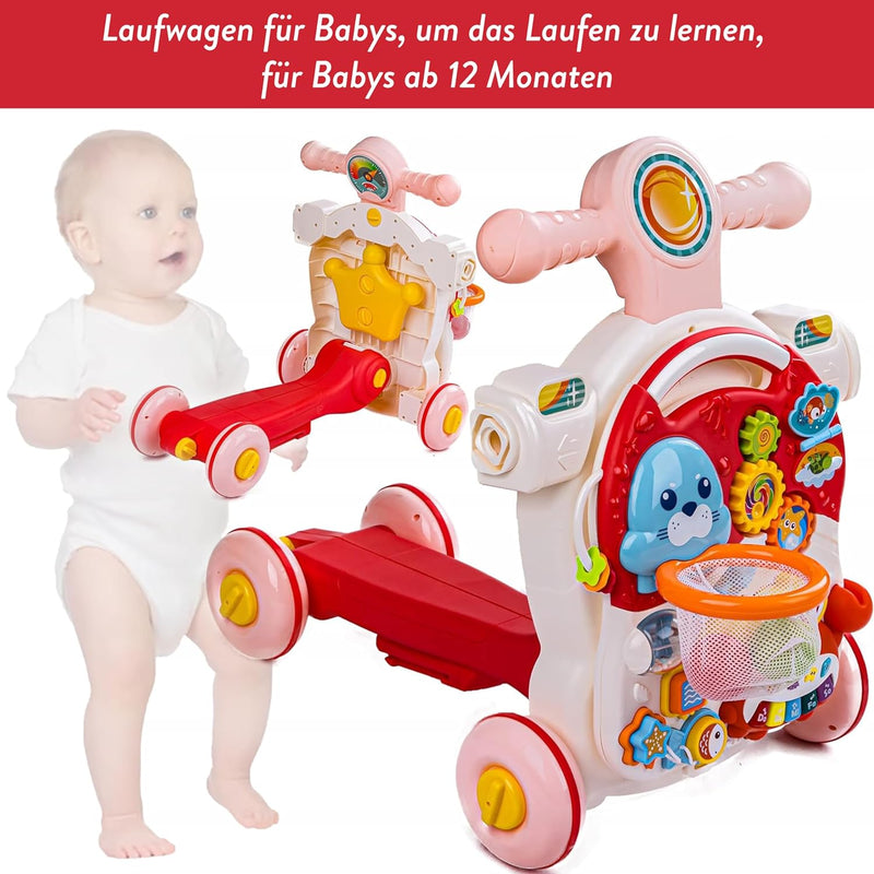 COIL Lauflernwagen 5-in-1 - Lernspielzeug mit Musik und Licht, höhenverstellbar - Baby Gehhilfe - La