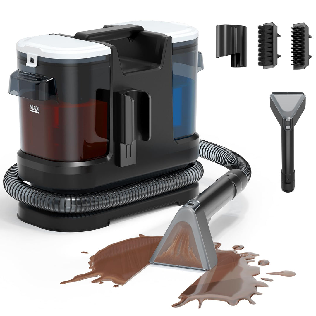 Waschsauger Teppichreiniger 16 kPa, Tragbarer polsterreiniger gerät 2-in-1 Wassertank, Kompatibel mi
