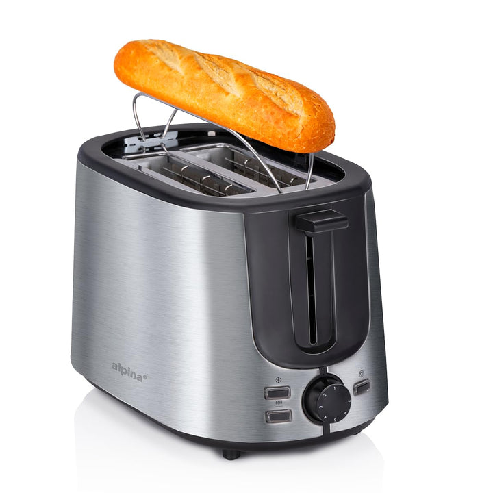 alpina Toaster 2 Scheiben - Toaster mit Brötchenaufsatz - 7 Stufen Küchengeräte - Toaster Sandwichto
