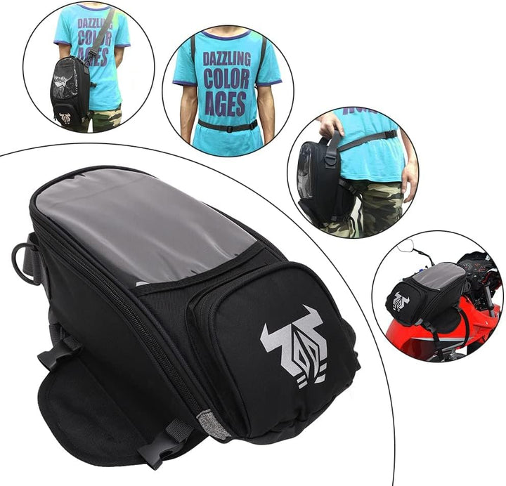 Motorrad-Tanktasche – wasserdichte Motorrad-Gepäcktasche mit starkem Magnet, grossem Fenster – Unive