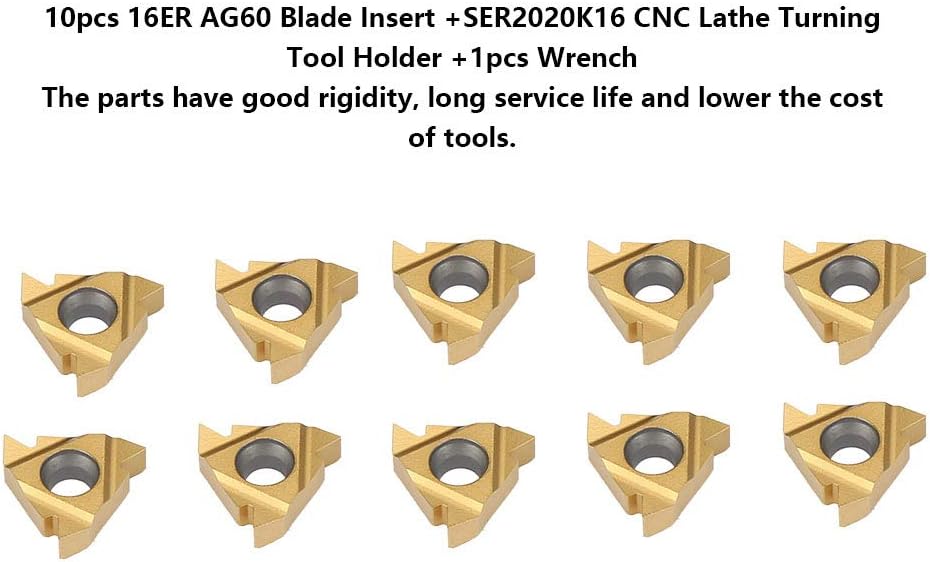 Drehmaschine Drehwerkzeug, Klingeneinsatz 10er 16ER AG60 + SER2020K16 CNC-Drehwerkzeughalter Bohrsta