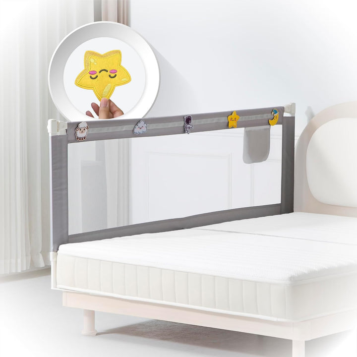 Rausfallschutz | Bettrausfallschutz für Kinder & Babys | Faltbares Bettschutzgitter für Kinderbetten