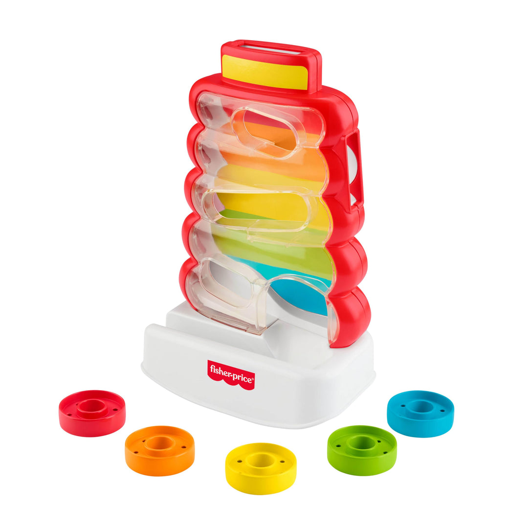 Fisher-Price Baby- und Kleinkindspielzeug, Rutschspass Farbring Pyramide, Aktivität mit Münzen zur s