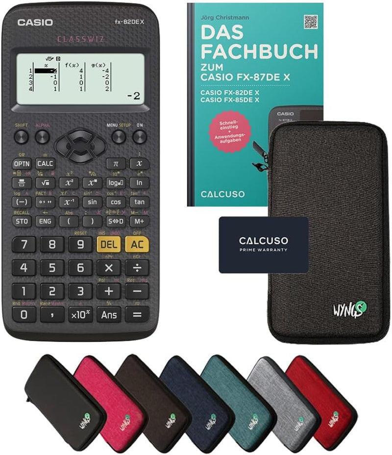 CALCUSO Standardpaket Dunkelgrau mit Taschenrechner Casio FX-82DE X ClassWiz (Deutsch) Dunkelgrau Ca