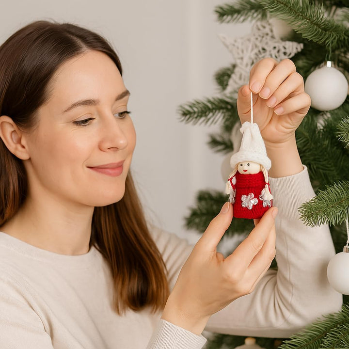 CREOLOGIC Mini-Wichtel Figur 7cm · Baumschmuck· Weihnachtsdekoration · Wintermütze · Deko · Wichtelg