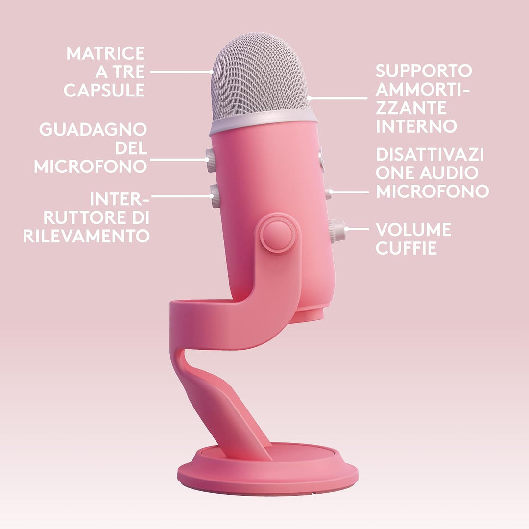 Logitech G Blue Yeti USB-Gaming-Mikrofon in Premiumqualität für Streaming, Blue VO!CE-Software, PC,