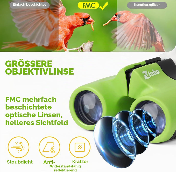 Fernglas für Kinder, Spielzeug für 3–12 Jahre alte Mädchen und Jungen, Vogelbeobachtung, Wandern, 4,