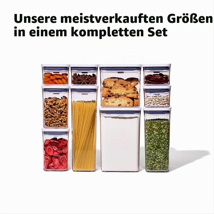 OXO 11236000 Good Grips Behälter-Set, teilig 10 Stück Pop, Kunststoff, weiss 10-Piece Set, 10-Piece