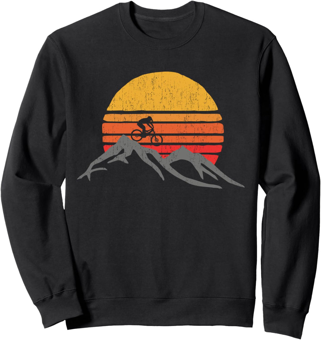 Mountain Bike Vintage Sunset Design Graphic Sweatshirt