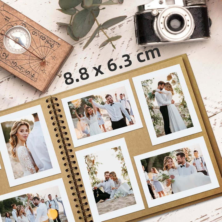 Fotoalbum zum Selbstgestalten, Scrapbook Fotobuch zum Einkleben 25,5 x 25,5 cm 100 Seiten, Archivqua