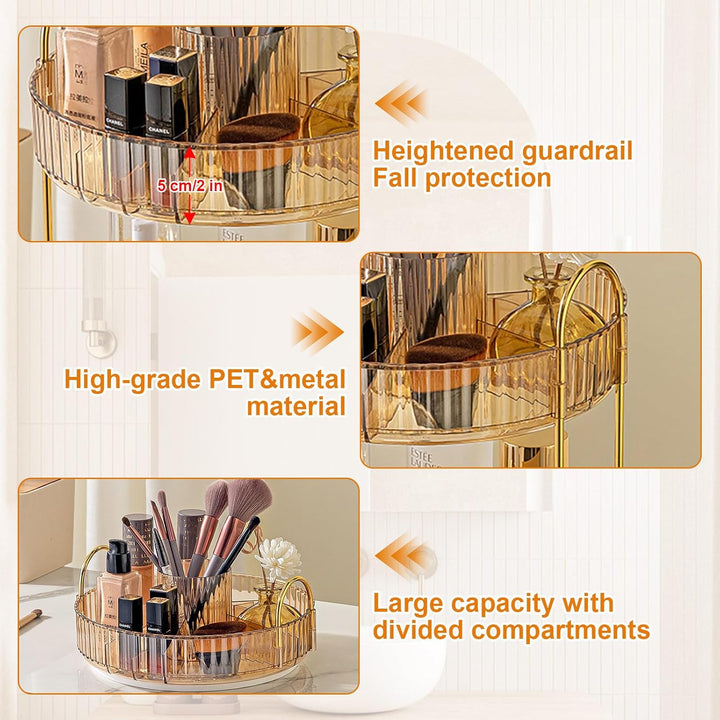 SHANNA Make Up Kosmetik Organizer: 2-stufiger 360° Drehbarer Kosmetik-Parfümständer, Toilettenartike