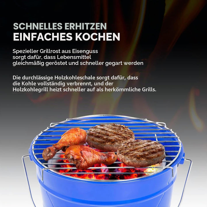 Uten Grilleimer Feuerkorb Grill BBQ Holzkohlegrill Kleinen Grill Mini Grill Tragbar Picknickgrill fü