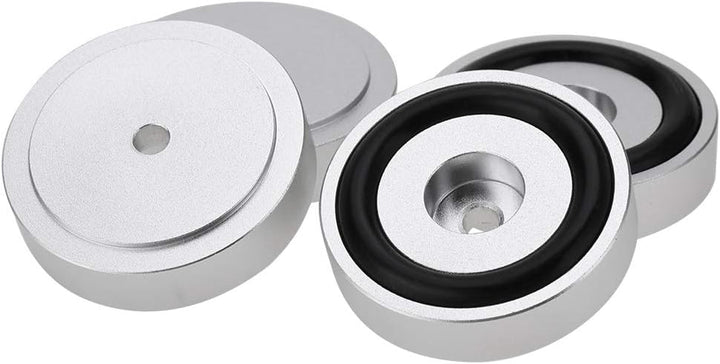 Elprico 4PCS Isolationsfüsse, 40 * 10 mm Verstärkerpad aus Aluminiumlegierung Silber eloxierende San