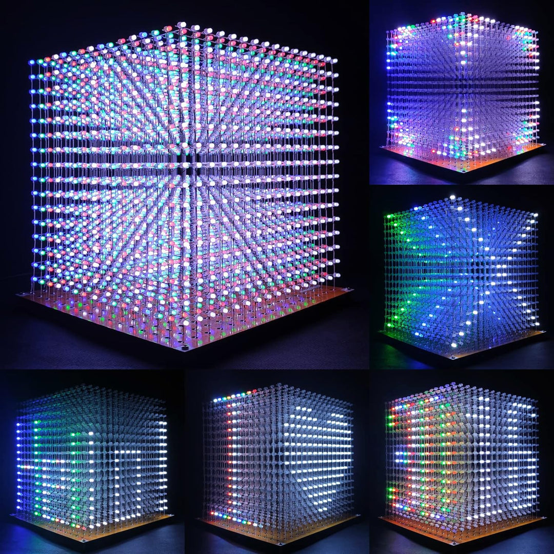iCubeSmart 3D16MINI Led Cube Light Electronics Kit with LED 16x16x16 Electronic Learning Toy for Chi